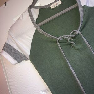 Olive Green baseball style T-Shirt dress.